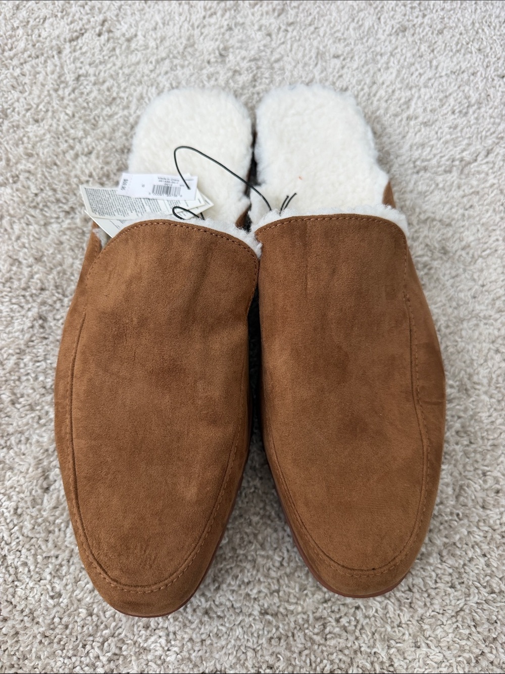 Brown Suede Shearling-Lined Slip-On shoes